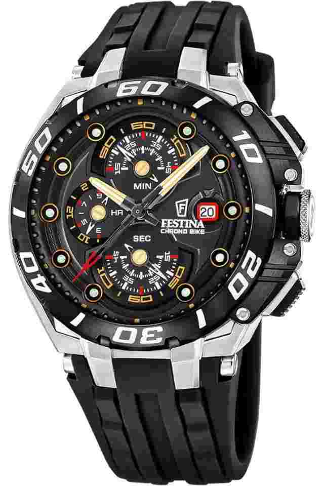 Festina F20755/8 Herren-Armbanduhr Chronograph Chrono Bike Silikon Schwarz