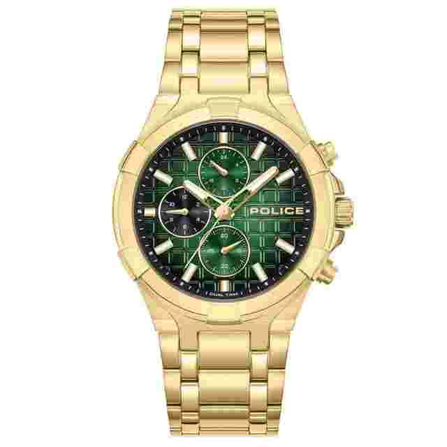 Police PEWGK0082003 Herrenuhr Dualtime Guardian Goldfarben