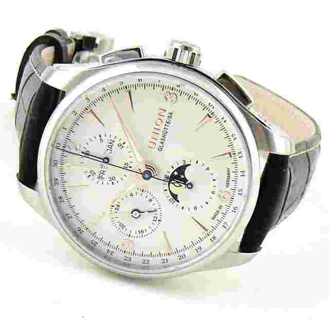 Union Glashütte Belisar Chronograph Moonphase White Dial Brand new Complete set Warranty