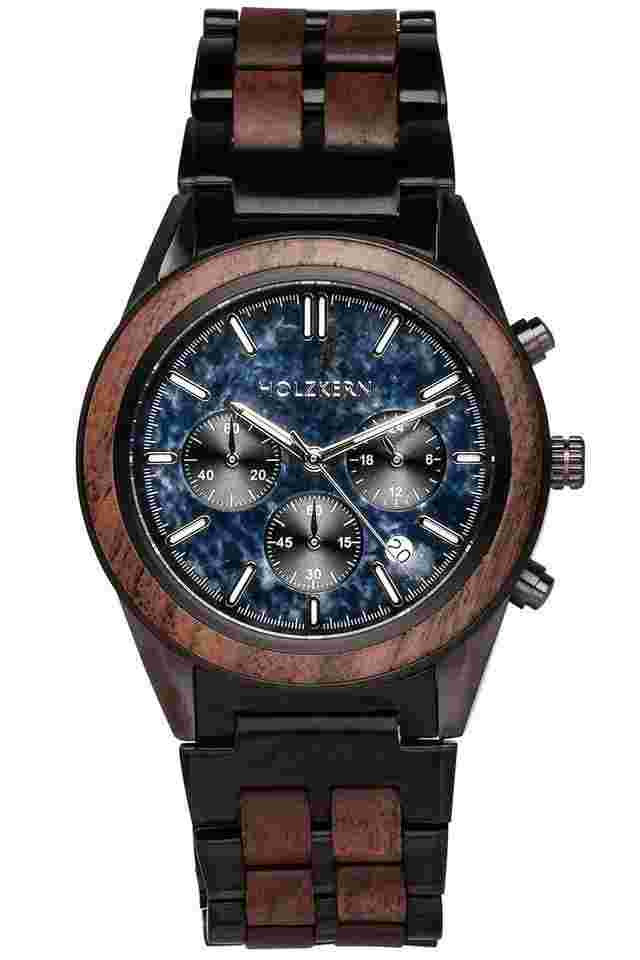 Holzkern Herren-Chronograph Quarz Space Dust Walnuss/Marmor 
