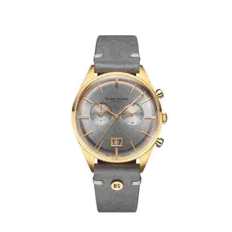 Bruno Söhnle Merano Chronograph Quarz Edelstahl beschichtet 40mm silbernes Zifferblatt graue
