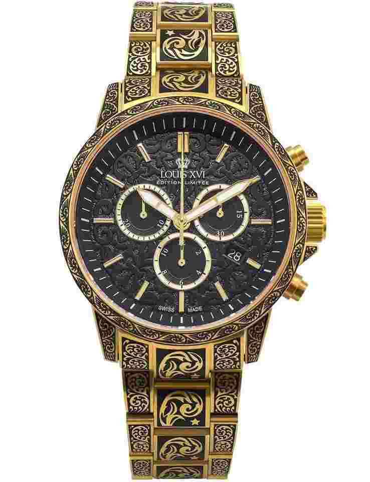 Louis XVI LXVI1700 Herrenuhr Palais Royale inked Chronograph 43mm 10ATM