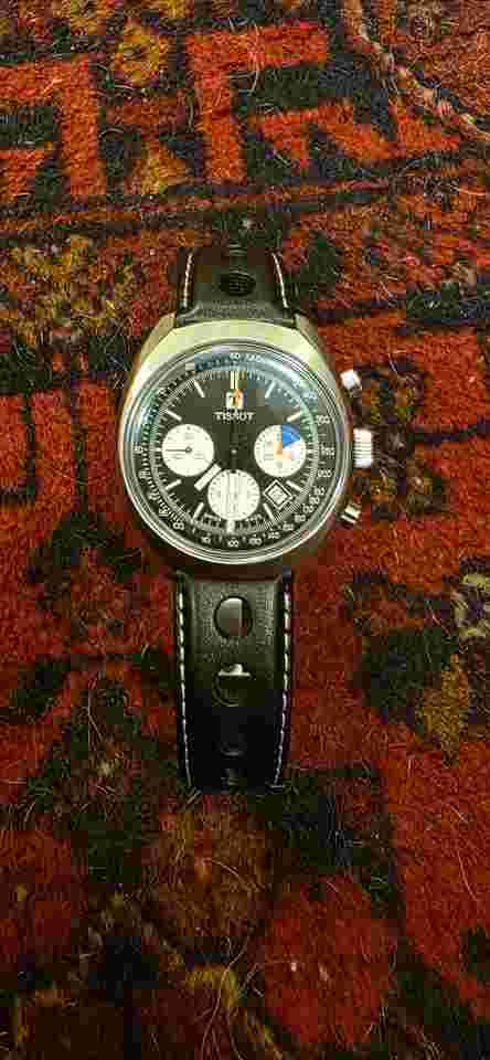 Tissot Heritage 1973 Beautiful racing watch with Alpine colors