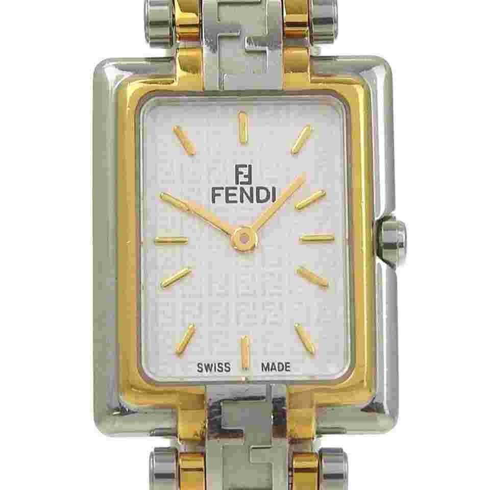 Fendi Zucca Women's Watch 720L Stainless Steel Quartz Analog White Dial.