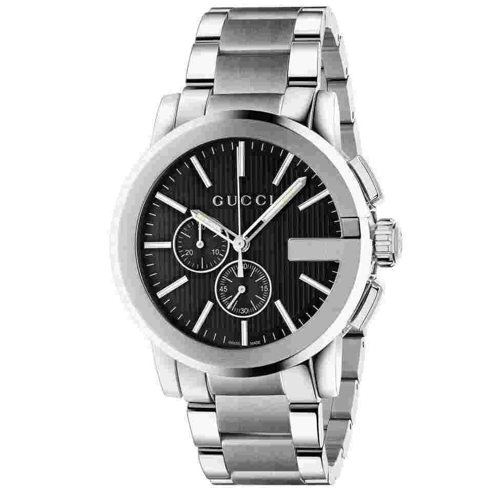 Gucci G-Chrono Black Dial Stainless Steel Watch YA101204