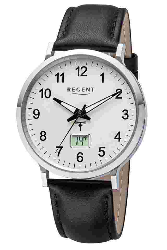 Regent FR-295 Herren-Funkuhr Gut Ablesbar Schwarz/Silberfarben