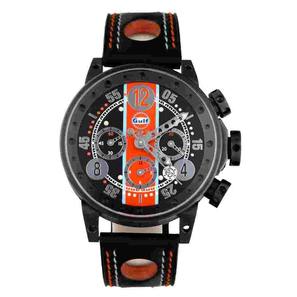 B.R.M V12-44 Gulf Limited Edition Stainless Steel Black Dial 44mm V12-44 Full Set