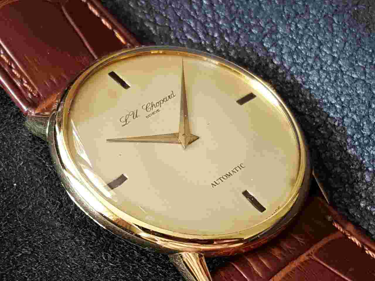 Chopard Ref.1040 Vintage Automatic 18k Yellow Gold 41mm. Onyx indices.