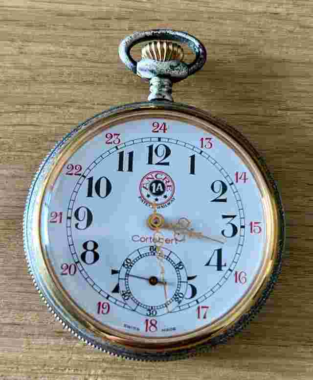 Cortébert montre de poche/gousset Argent/or Ancre 1A Pattern Railway Chemin de fer 
