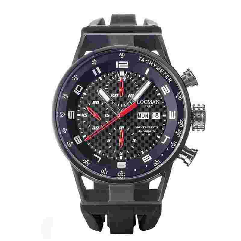 Locman Montecristo Italy Herrenuhr Limited Edition Montecristo Chrono Automatik schwarz aus Titanium / Stahl und PVD beschichtet Ref. 0516K09S