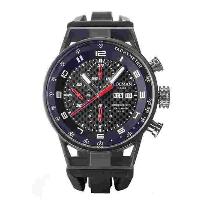 Locman Montecristo Italy Herrenuhr Limited Edition Montecristo Chrono Automatik schwarz aus Titanium / Stahl und PVD beschichtet Ref. 0516K09S