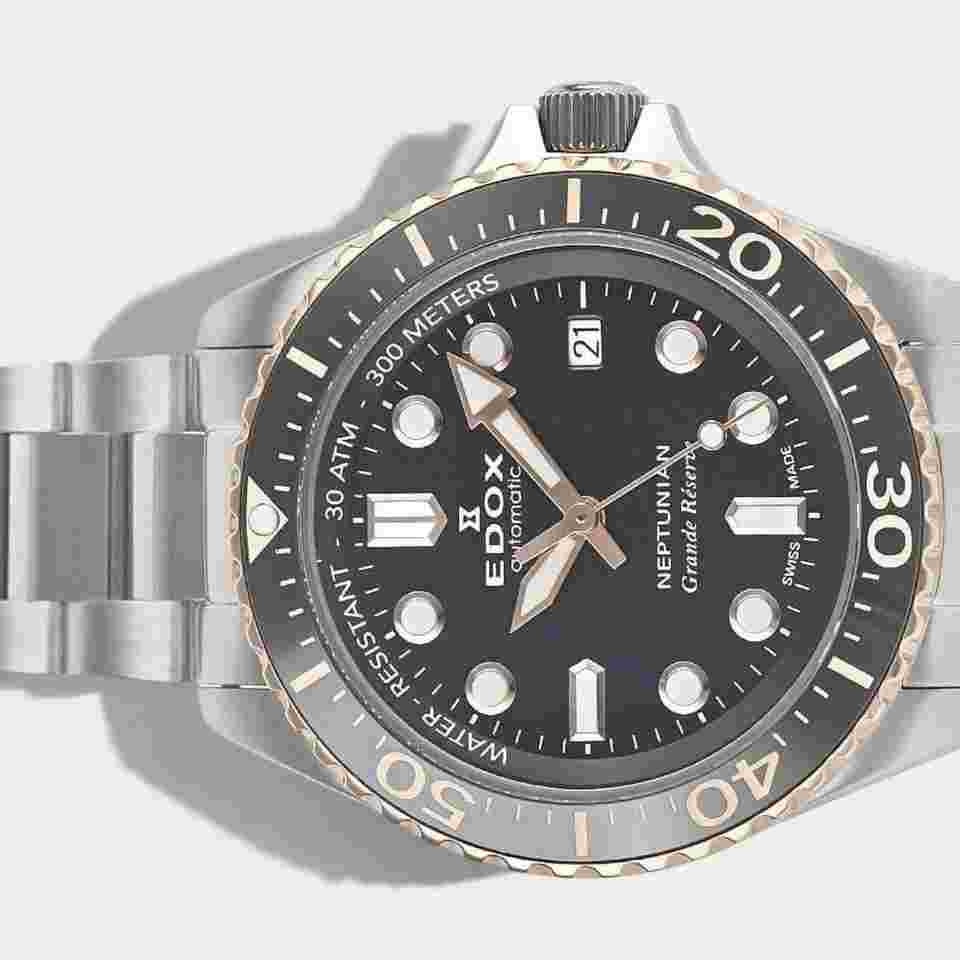 Edox Neptunian Grande Reserve / Date / Stainless Steel / Box&Papers / 80801-3NRM-NIR