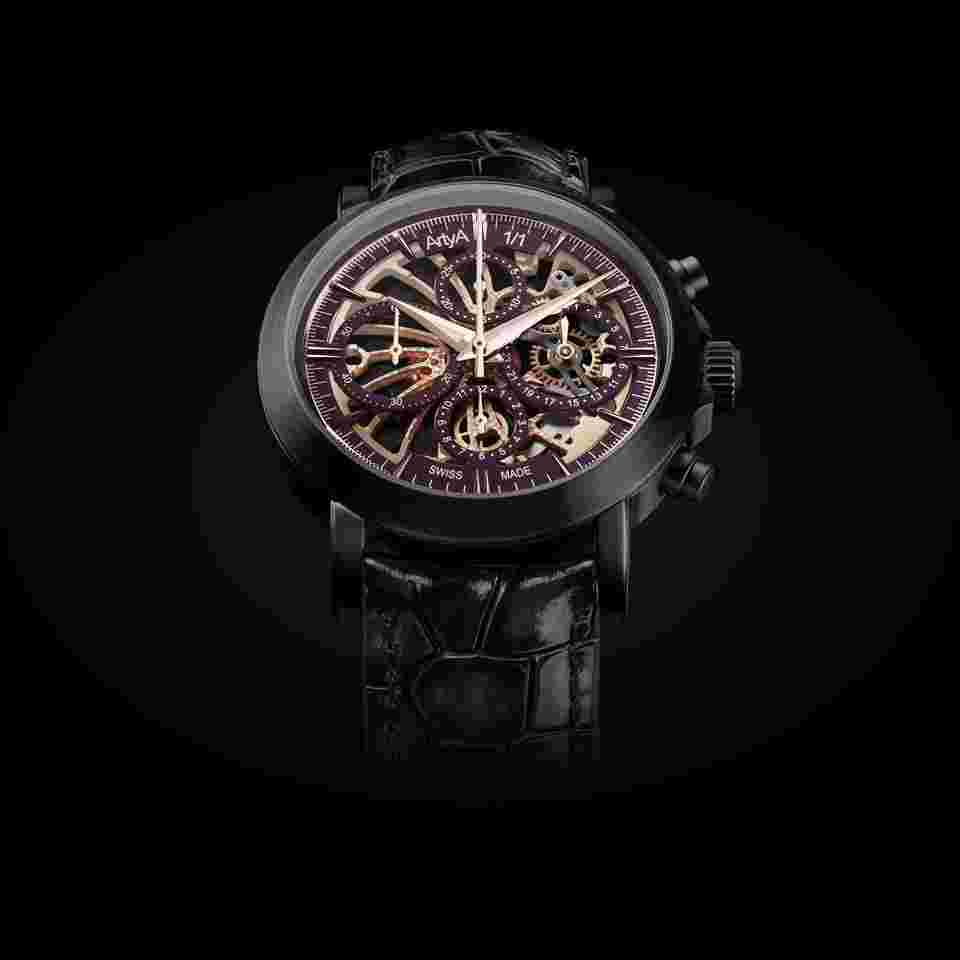Artya Burgundy Steel Black Chrono 1/1
