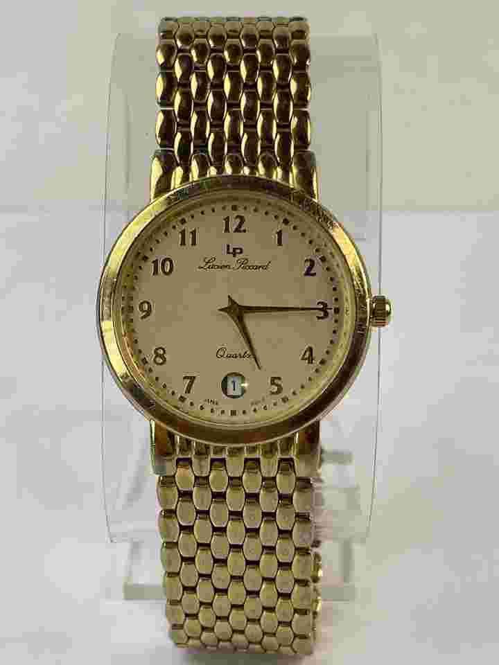 Lucien Piccard LP Dufonte Line Calendar Date Gold Tone Ref.26428 Vintage