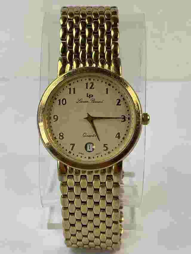 Lucien Piccard LP Dufonte Line Calendar Date Gold Tone Ref.26428 Vintage 