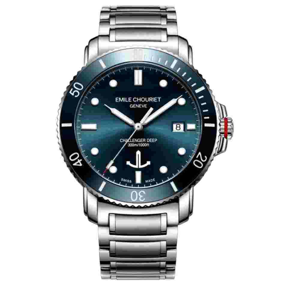 Emile Chouriet Challenger Deep Blue "Round Indexes 