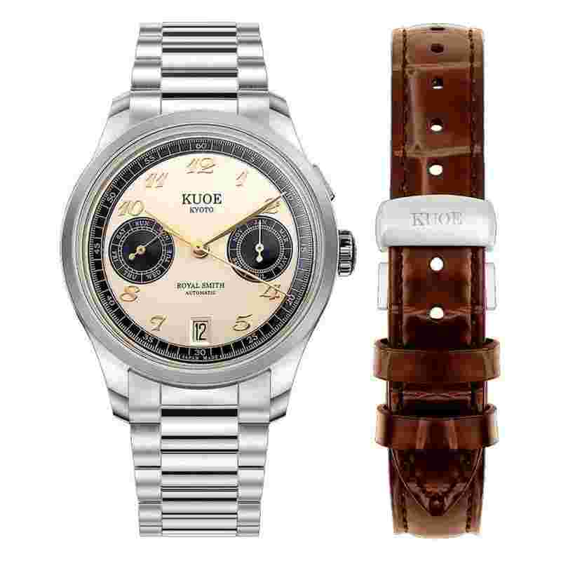 Kuoe Kyoto Montre Royal Smith 90-010 Automatic Panda x Vertical Brushed Dial rs90010-pa-vertical