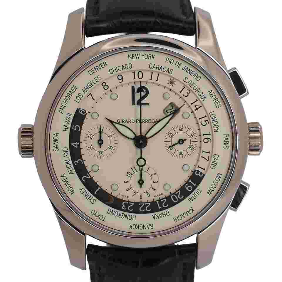 Girard Perregaux WW.TC World Chronograph MINT SERVICED IN APRIL 2026 WHITE GOLD