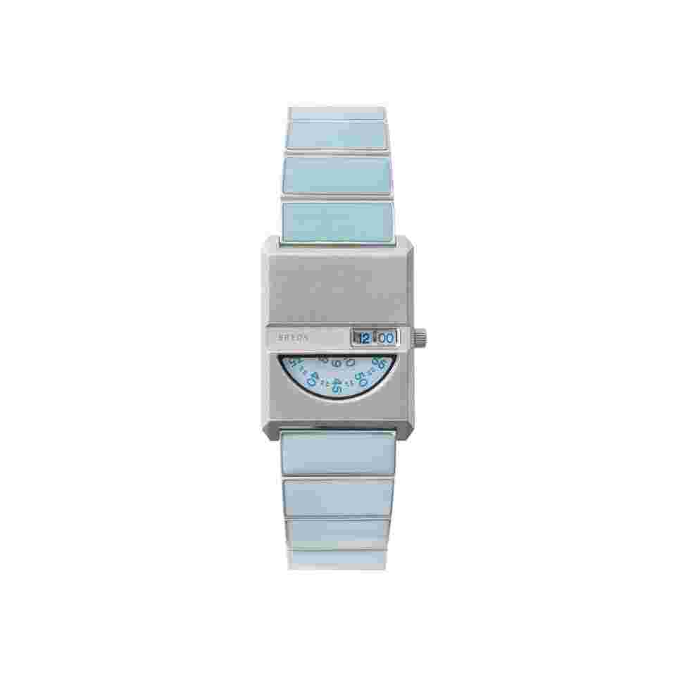 Breda 1747d Pulse Tandem Light Blue and Silver Metal Bracelet