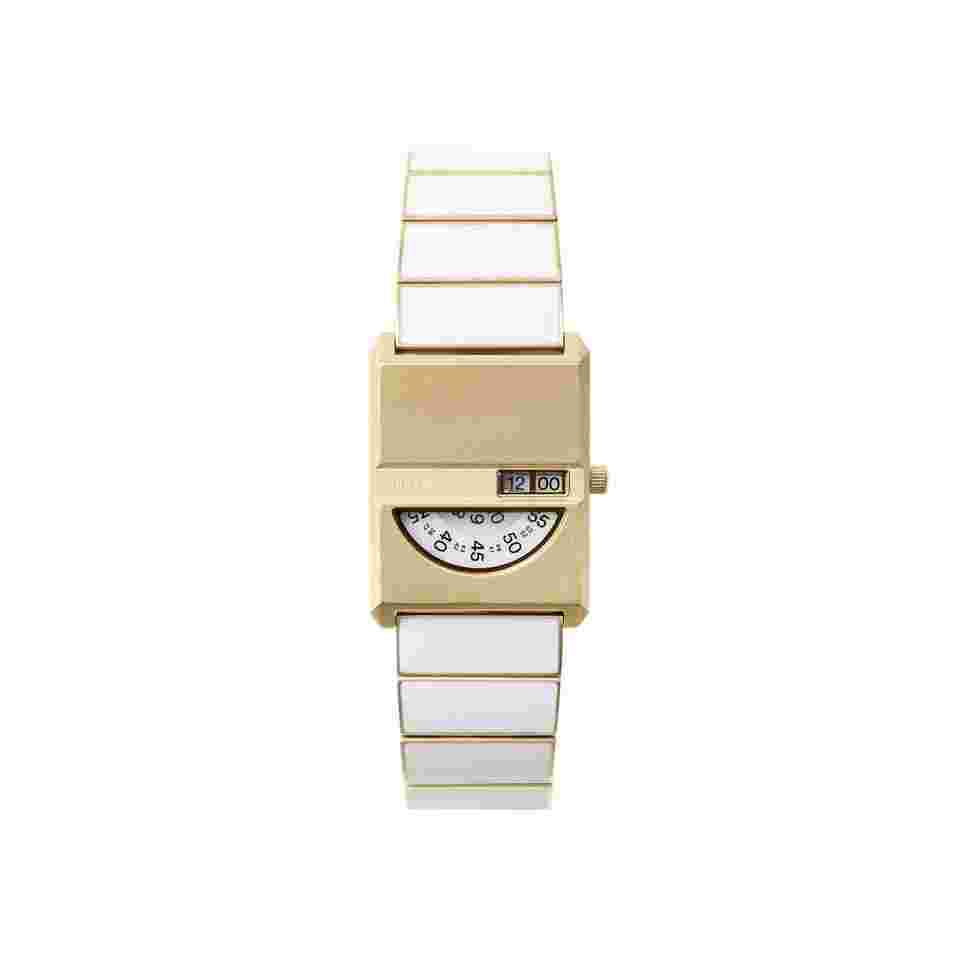 Breda 1747e Pulse Tandem White and Gold Metal Bracelet Watch