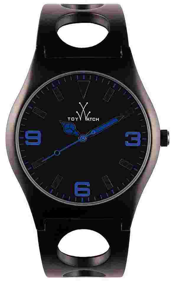 ToyWatch Cuff Only Time Black Stainless Steel Mens Bangle Watch CU10BK 