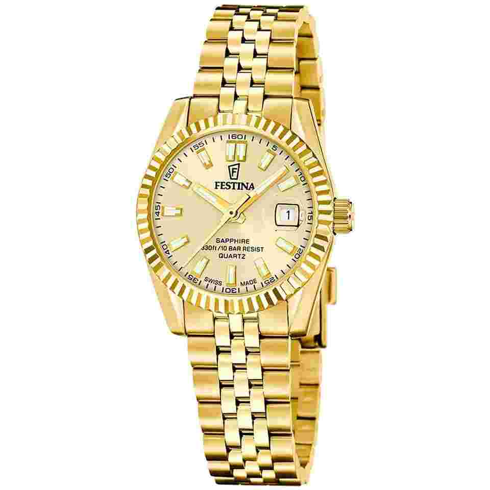 Festina F20089/2 Damenarmbanduhr Quarz Goldfarben 10 bar