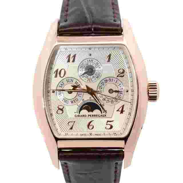 Girard Perregaux Richeville Perpetual 38mm Silver Chronograph Dial Watch Ref#