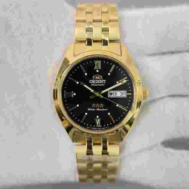 Orient Star TriStar Rare RA-AB0E11B19B Automatic Black Dial Gold-Tone Stainless Steel 39mm Watch Brand New Full Set Men's Watch