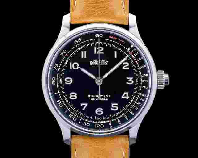 Angelus 0CHBS.B01A.V010S Instrument de Vitesse SS Ebony Black Dial LIMITED