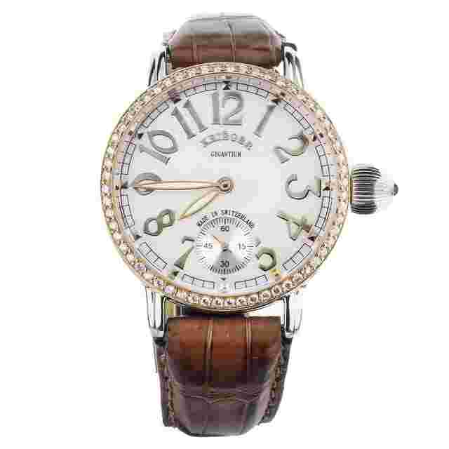 Krieger Gigantium Stainless Steel and Rose Gold with Diamond Bezel K7007