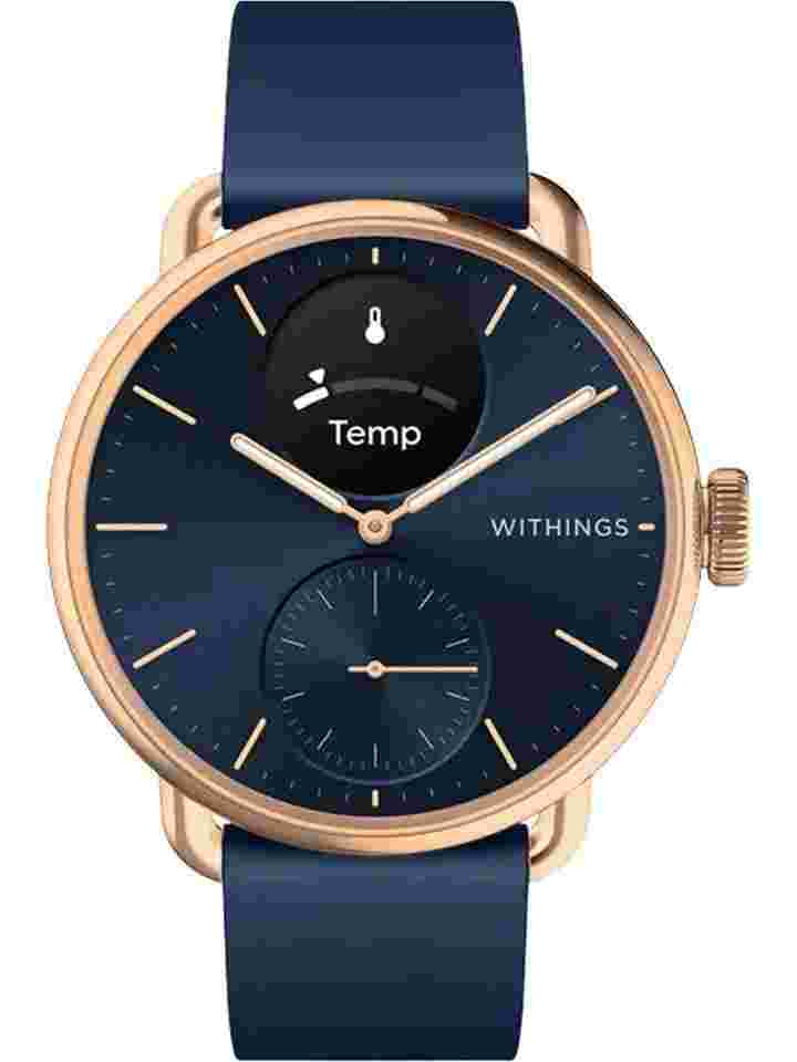 Withings HWA10-model 6-All-In ScanWatch 2 rosé gold blue 38 mm 5ATM 