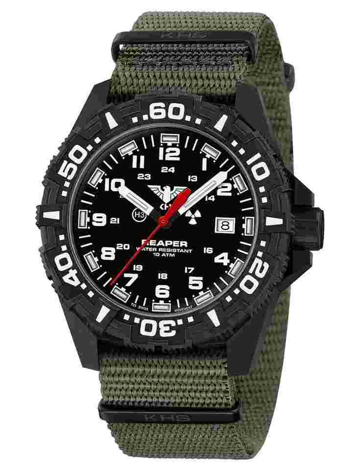 KHS RE2F.NSGO Herrenuhr Reaper MKII Olivgrün/Schwarz