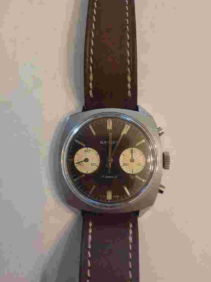 Baylor 1063 2 REGISTER CHRONOGRAPH WITH TROPICAL DIAL 