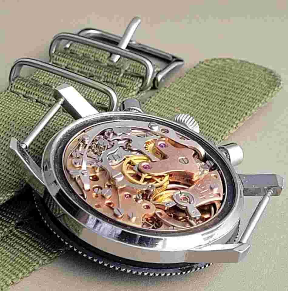 Dürer GENEVE CHRONOGRAPHE chronographe acier rare des années 50-60' état exceptionnel