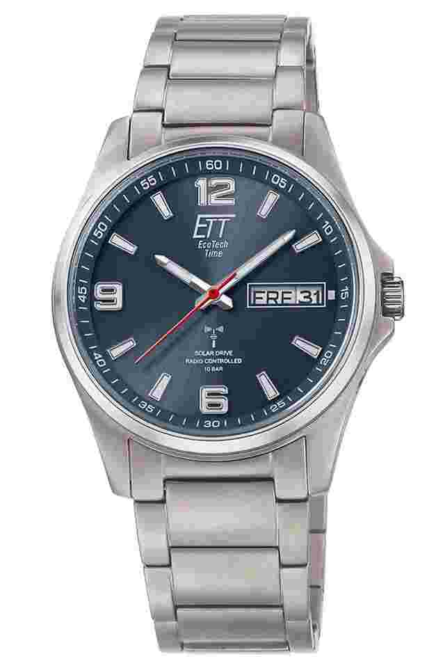 ETT Eco Tech Time EGT-11602-31M Funk-Solar Herrenuhr Everest Gents Titan/Blau 