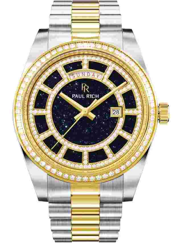 Paul Rich PR-47457 Herrenuhr Crown Legacy Silver Gold Aventurine Blue 40mm 5ATM 