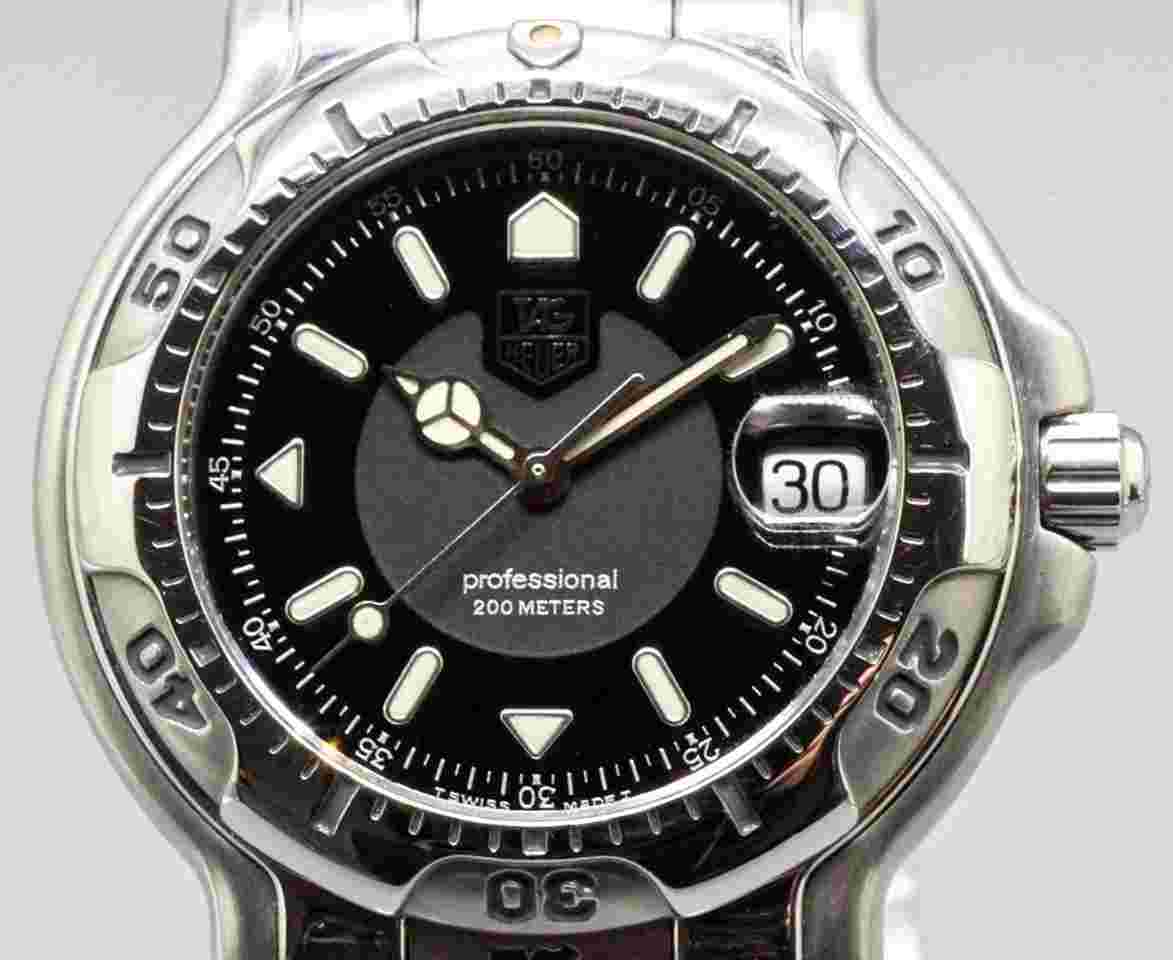 TAG Heuer 6000 Series WH1116-K1 Professional Quartz Men's Watch 38mm Black Dial