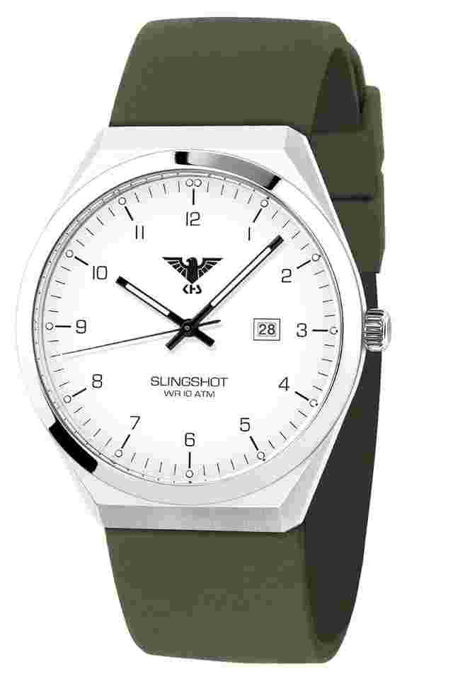 KHS SLIS.SO Herrenuhr Slingshot Quarz Silikonband Khaki