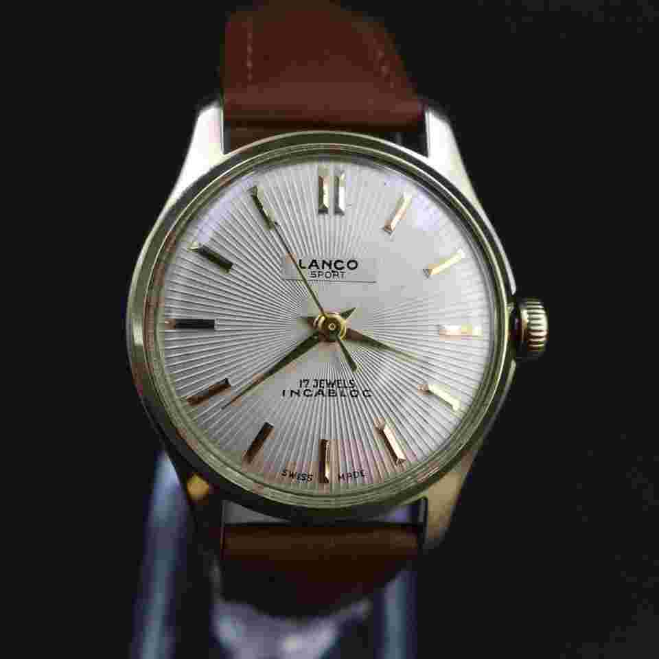 Lanco Sport 17 Jewels Incabloc Vintage Swiss Manual Wind Watch | Gold-Plated Case