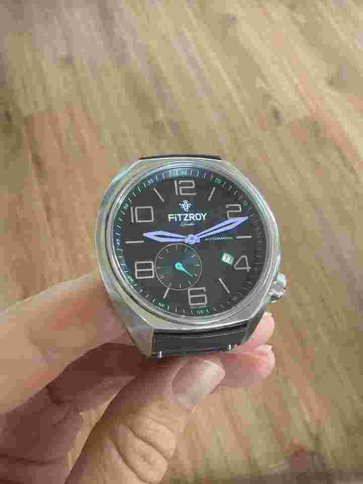 Fitzroy Black Automatic Swiss Made rare freshly serviced! 