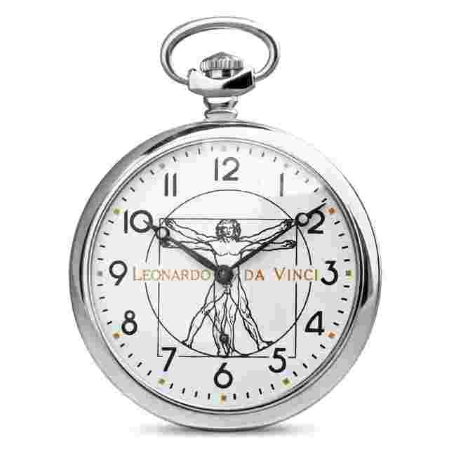 Molnija Soviet Pocket watch Taschenuhr 3602 Leonardo da Vinci Hunting dog 