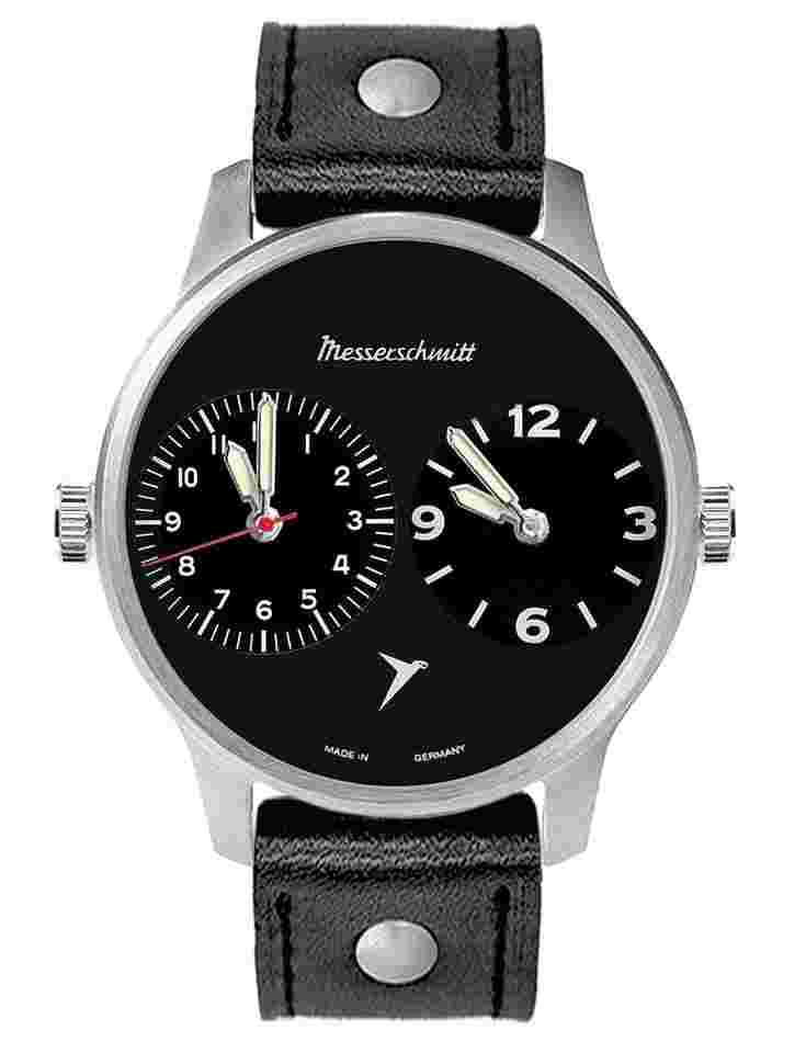 Messerschmitt ME-DUAL2-L Herrenuhr Zwei Zeiten Schwarz