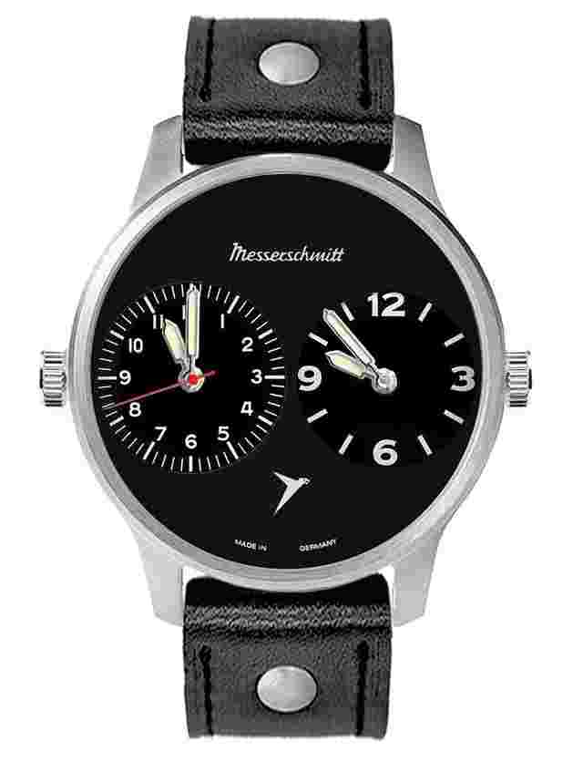 Messerschmitt ME-DUAL2-L Herrenuhr Zwei Zeiten Schwarz 