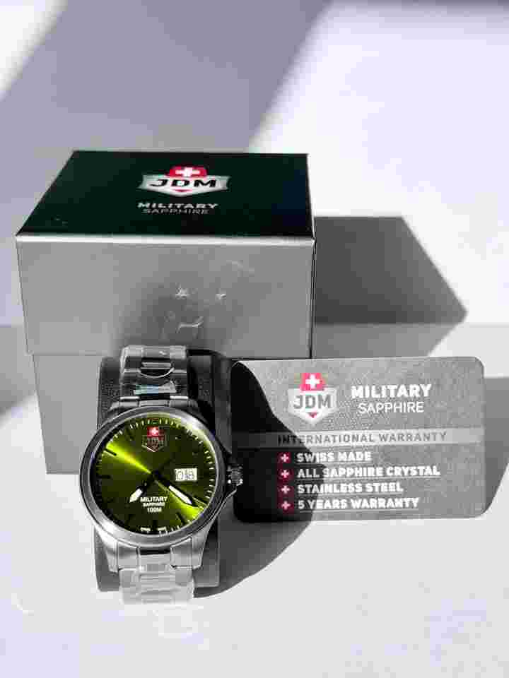 Jacques du Manoir JDM Military Alpha Big Date JDM-WG014-05 42mm Swiss Quartz Men’s Watch 