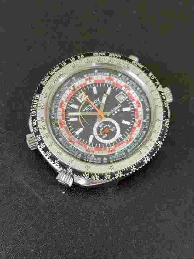 Tegrov Chronograph World Time Swiss Watch 53mm Vintage Manual Winding Watch