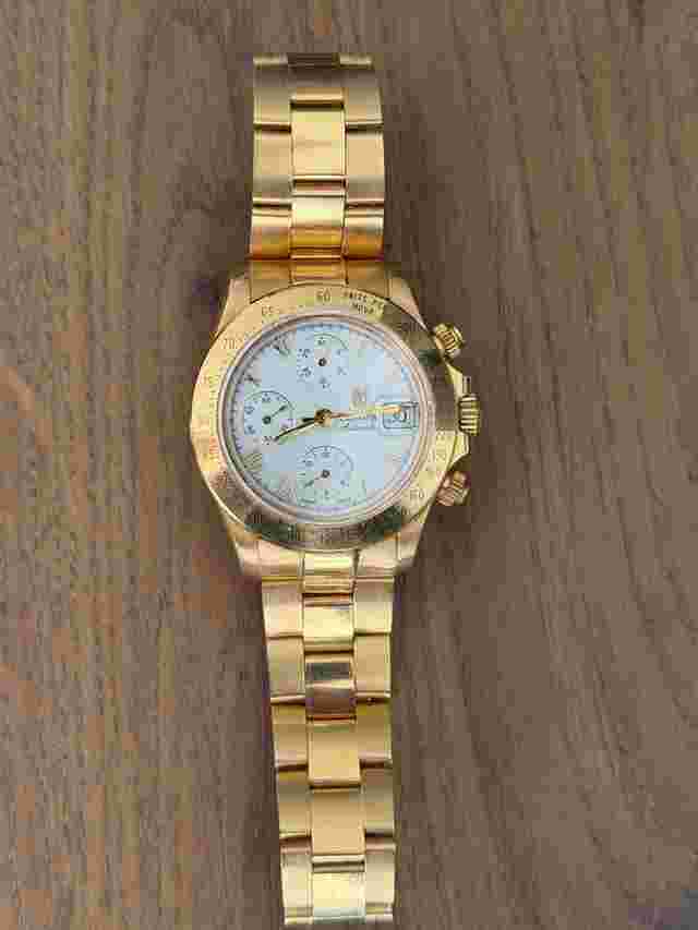 Festina Oro Chronograph 18k Gold Automatic Daytona Style Box & Invoice