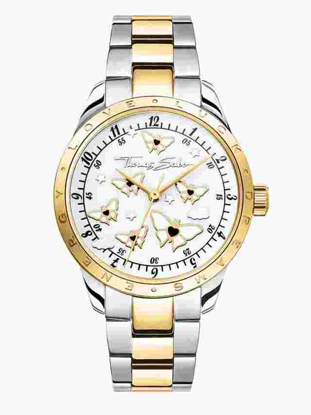 Thomas Sabo WA0433-291-202-34 Damenuhr Schmetterlinge Bicolor 34mm 10ATM 