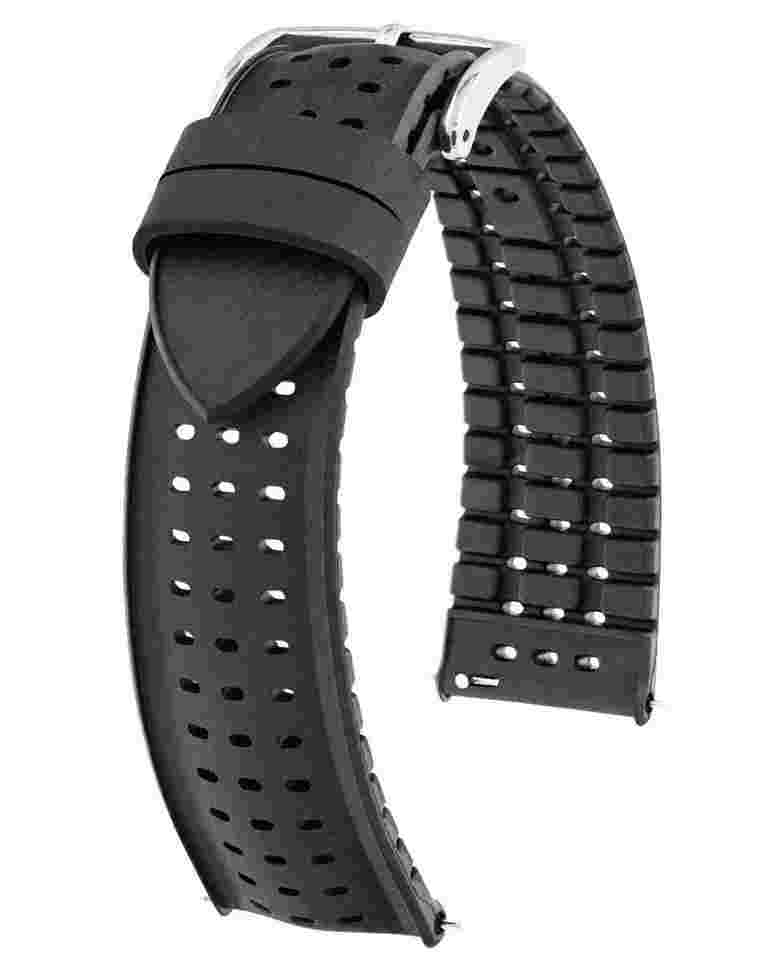 Hirsch 0925099150-2-20 Uhren-Armband Nyad M 20 mm Kautschuk Schwarz