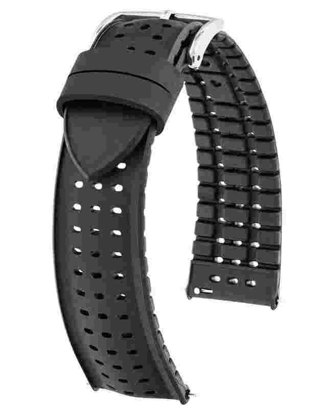 Hirsch 0925099150-2-20 Uhren-Armband Nyad M 20 mm Kautschuk Schwarz