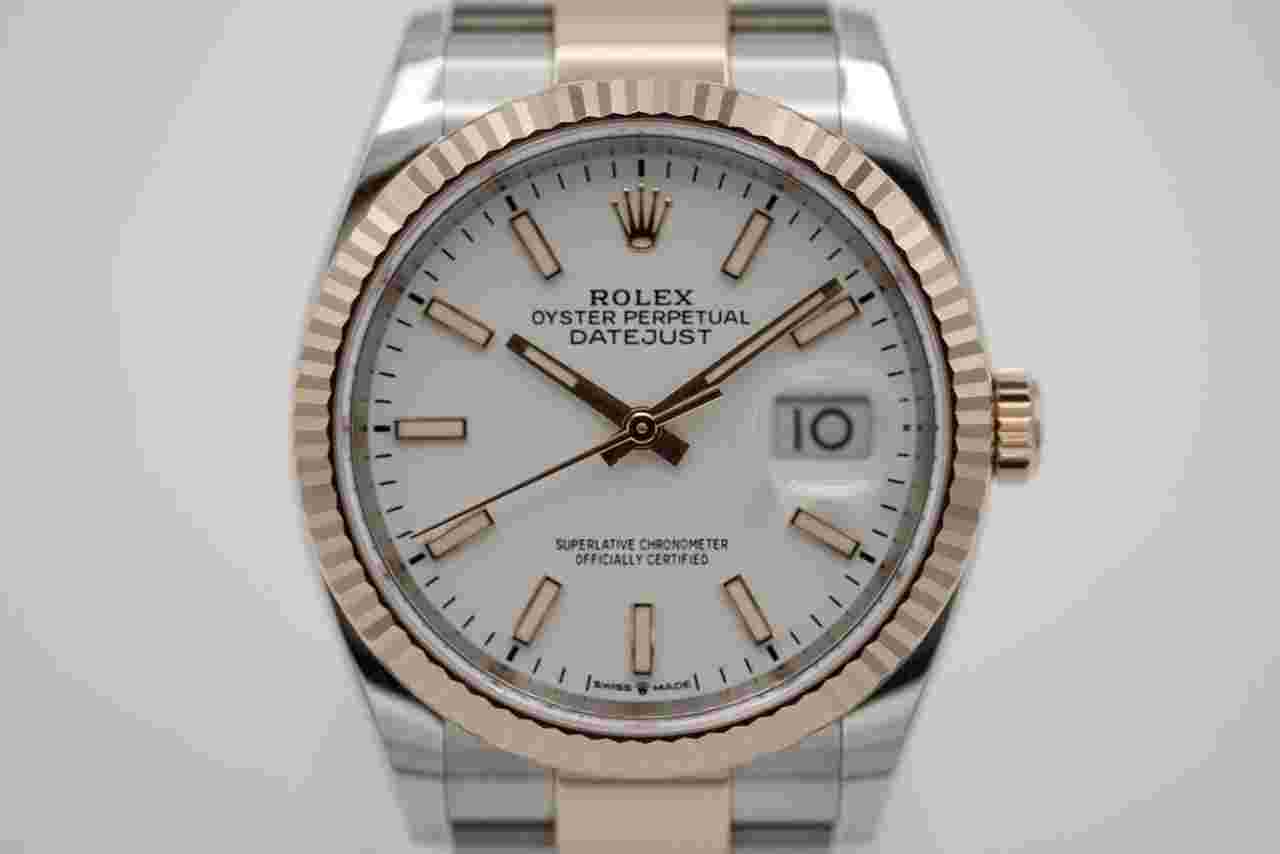 Rolex Datejust 36 2018 LC100 weiss white Fullset Rose 126231 Gold Everose